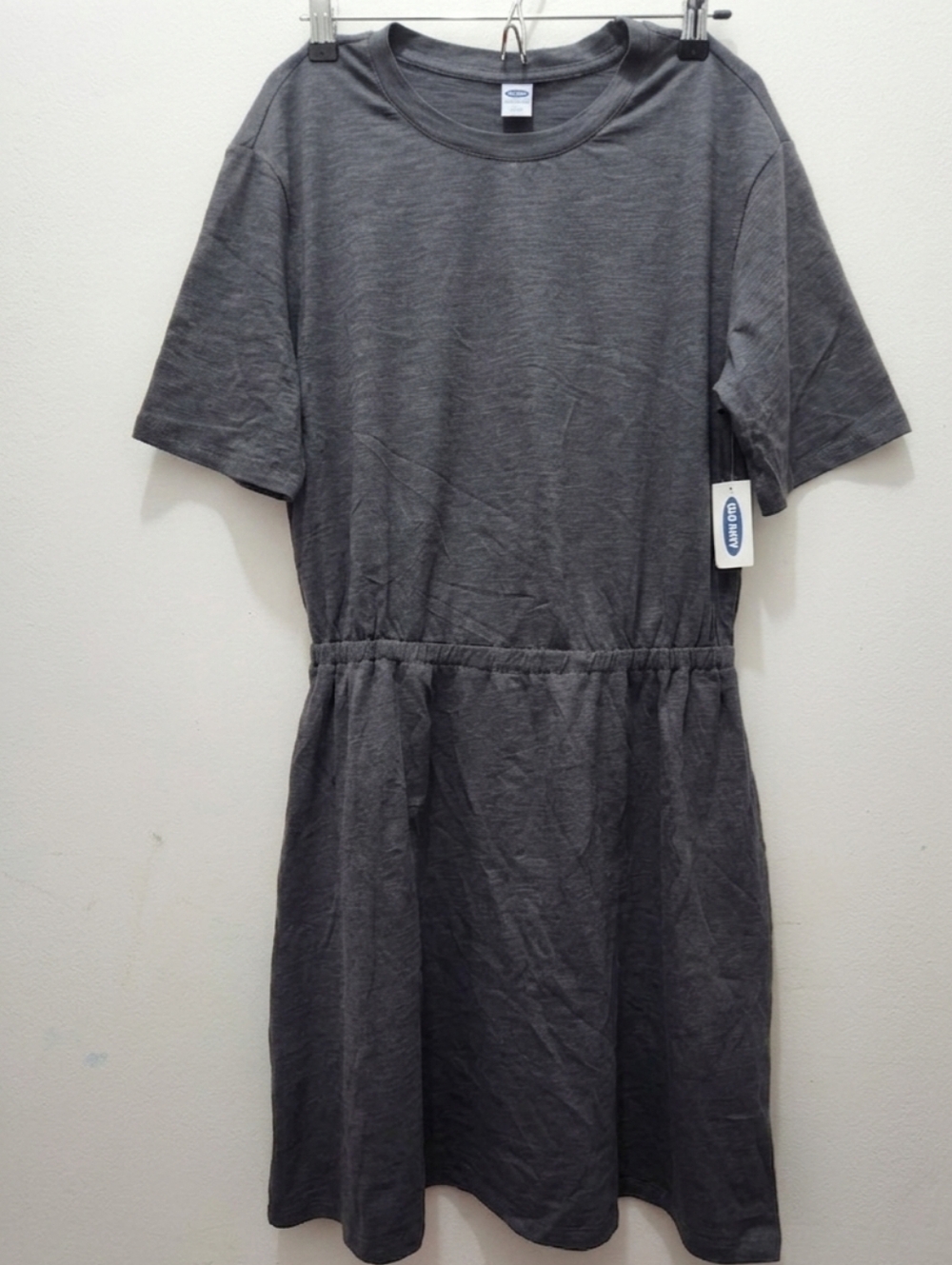 Old Navy Charcoal Gray Slub-Knit T-Shirt Dress Size Medium NWT